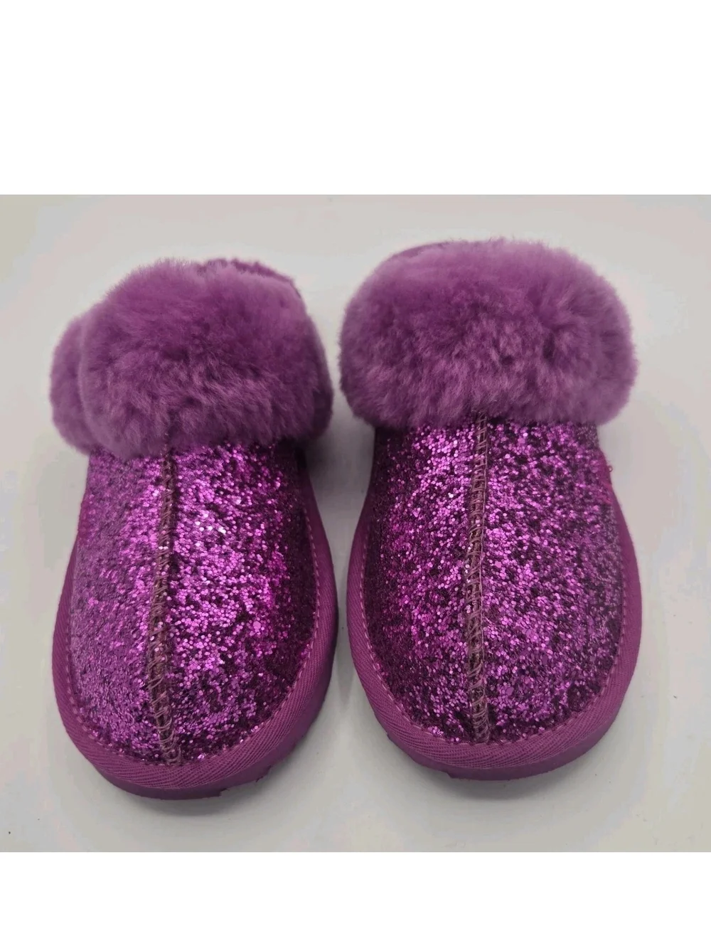UGG Kids Cozy II Scuff Slipper Purple Glitter Girls Size 5 Womens 6.5